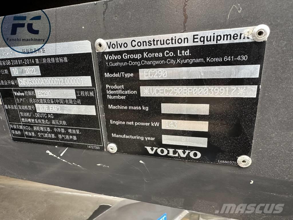 Volvo EC 290 Roomikekskavaatorid
