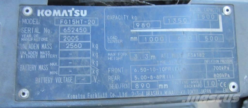 Komatsu FG 15 HT-20 Gaasitõstukid