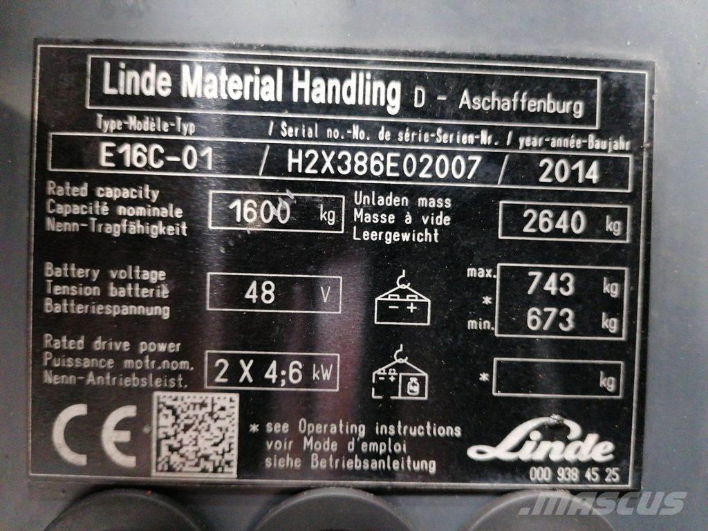 Linde E16C-01 Elektritõstukid