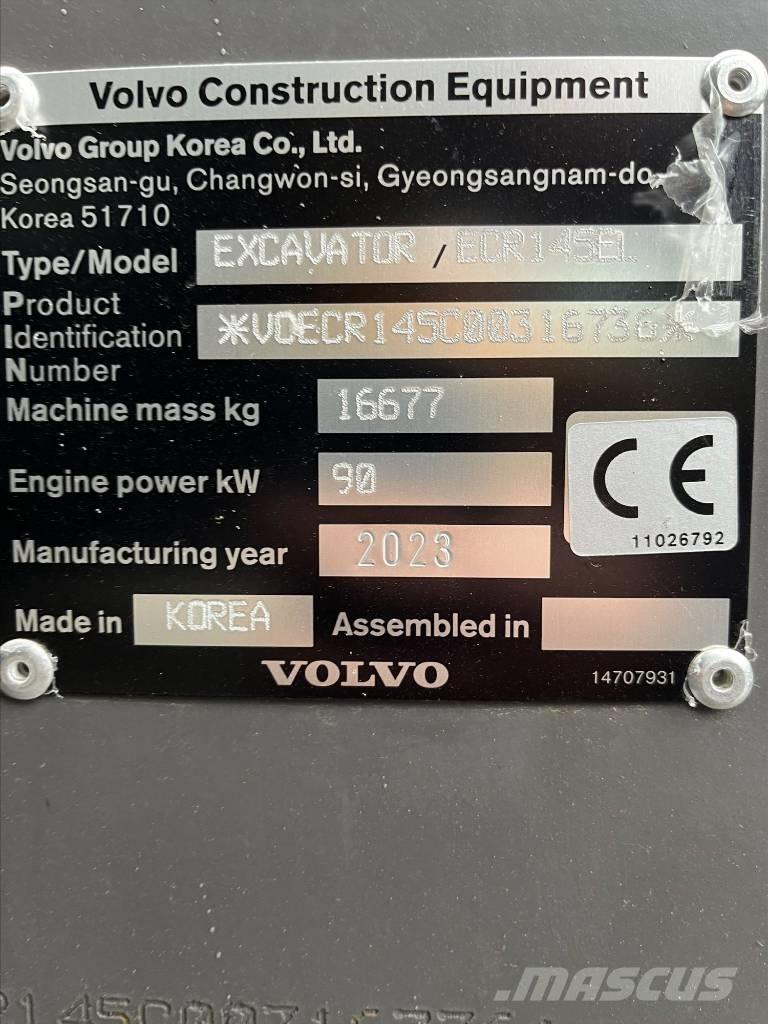 Volvo ECR 145 EL Roomikekskavaatorid