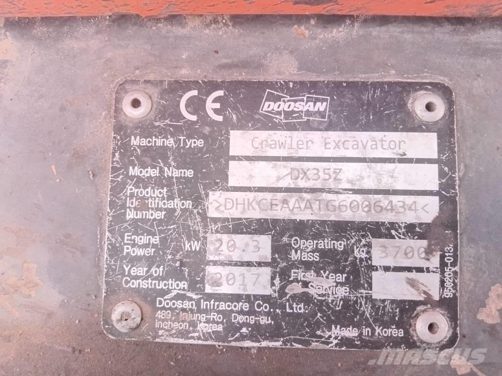 Doosan DX 35 Z Miniekskavaatorid < 7 t