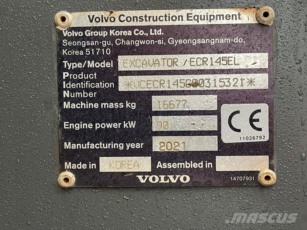 Volvo ECR145EL Roomikekskavaatorid