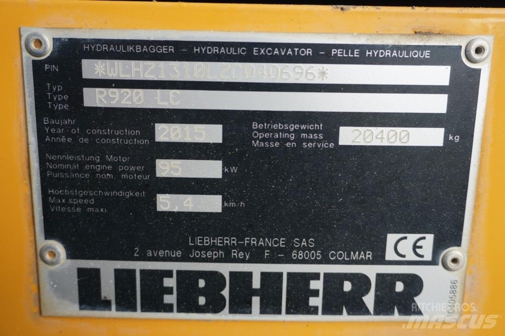 Liebherr R 920 LC Roomikekskavaatorid