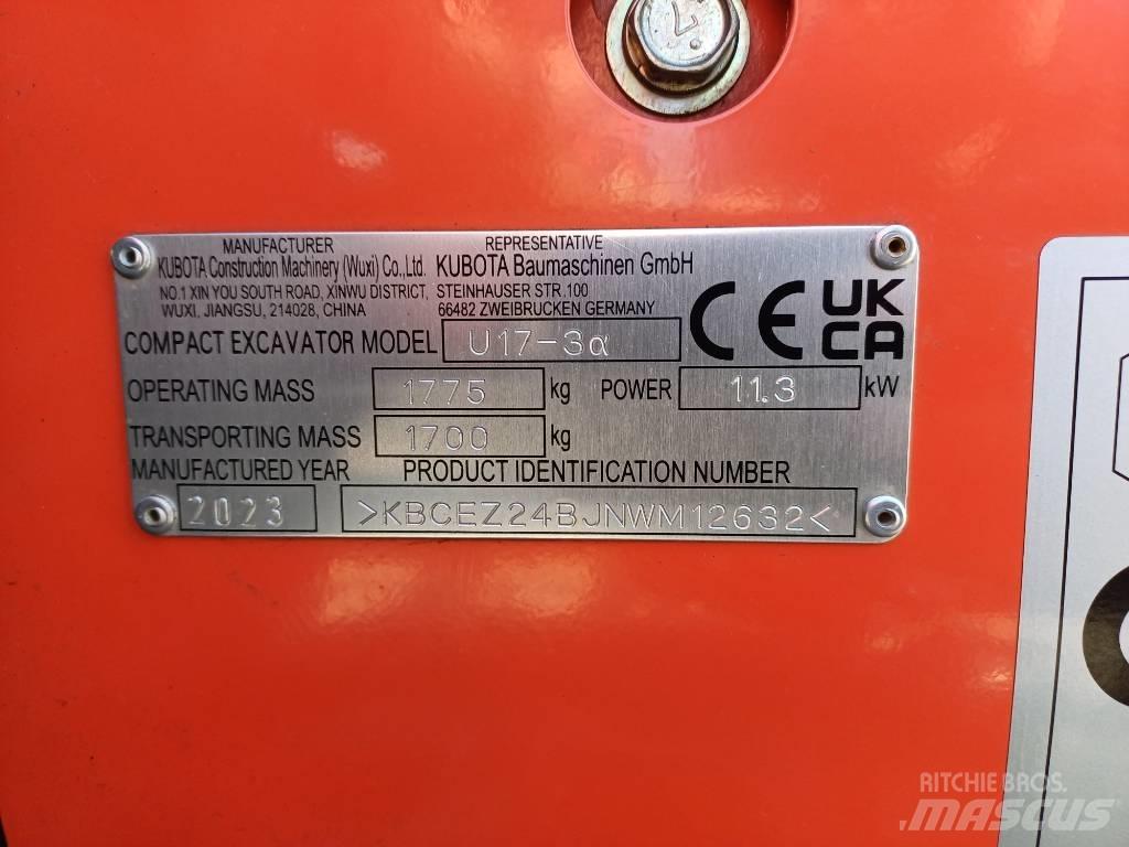 Kubota U 17-3 Miniekskavaatorid < 7 t