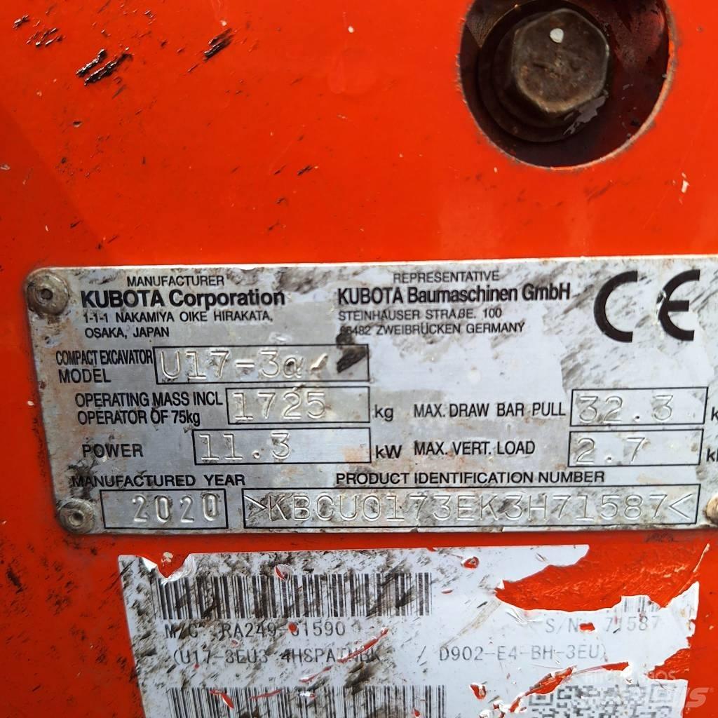 Kubota U 17-3 Miniekskavaatorid < 7 t