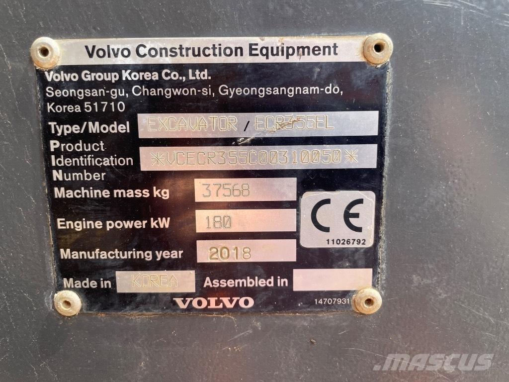 Volvo ECR 355 EL Roomikekskavaatorid