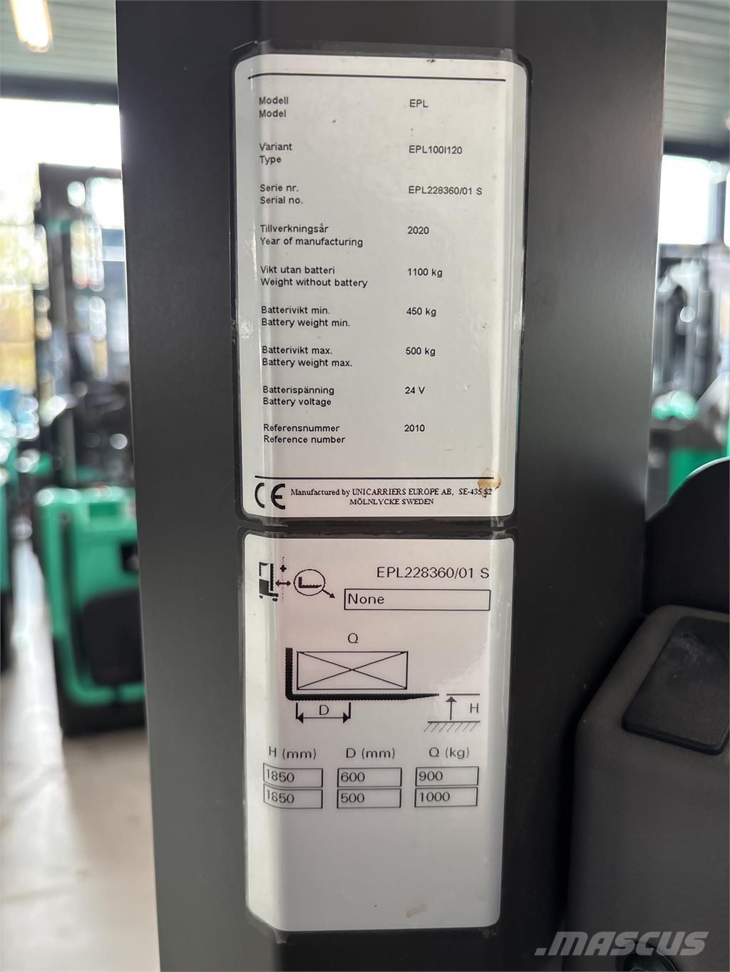 UniCarriers EPL100 Madalkomplekteerimistõstuk