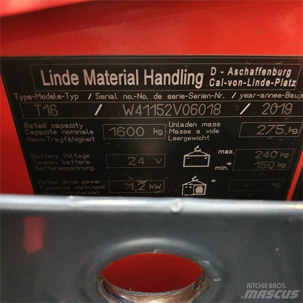 Linde T16 Li-Ion Elektriline alusesiirdaja