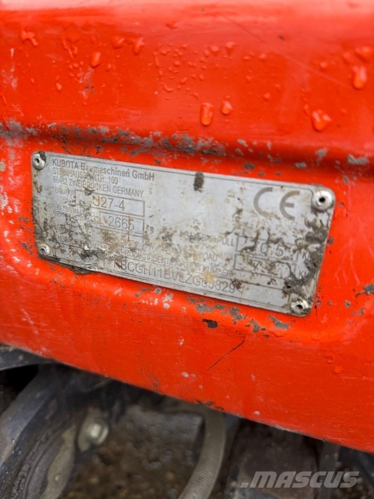 Kubota U 27-4 Miniekskavaatorid < 7 t