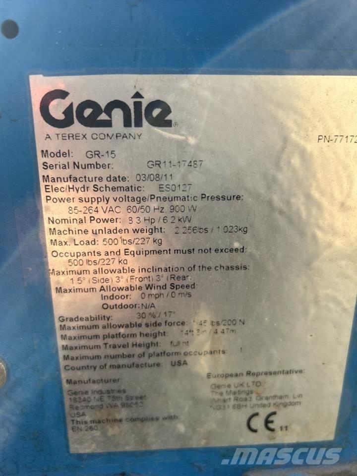 Genie GR-15 Iseliikuvad poomtõstukid