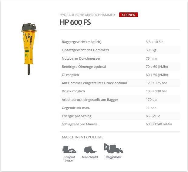 Indeco HP 600 FS Hüdrohaamrid