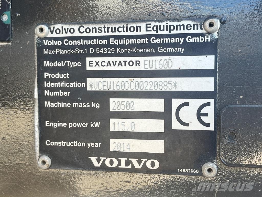 Volvo EW 160 D Ratasekskavaatorid