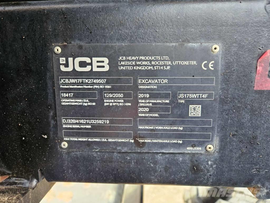 JCB JS 175 W Ratasekskavaatorid