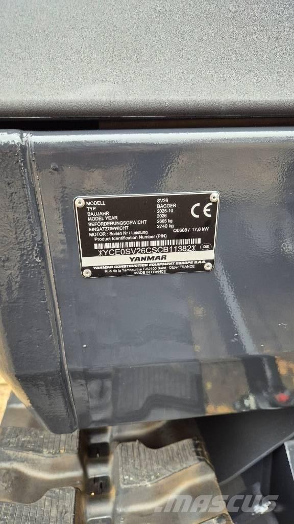 Yanmar SV26 Advance Miniekskavaatorid < 7 t
