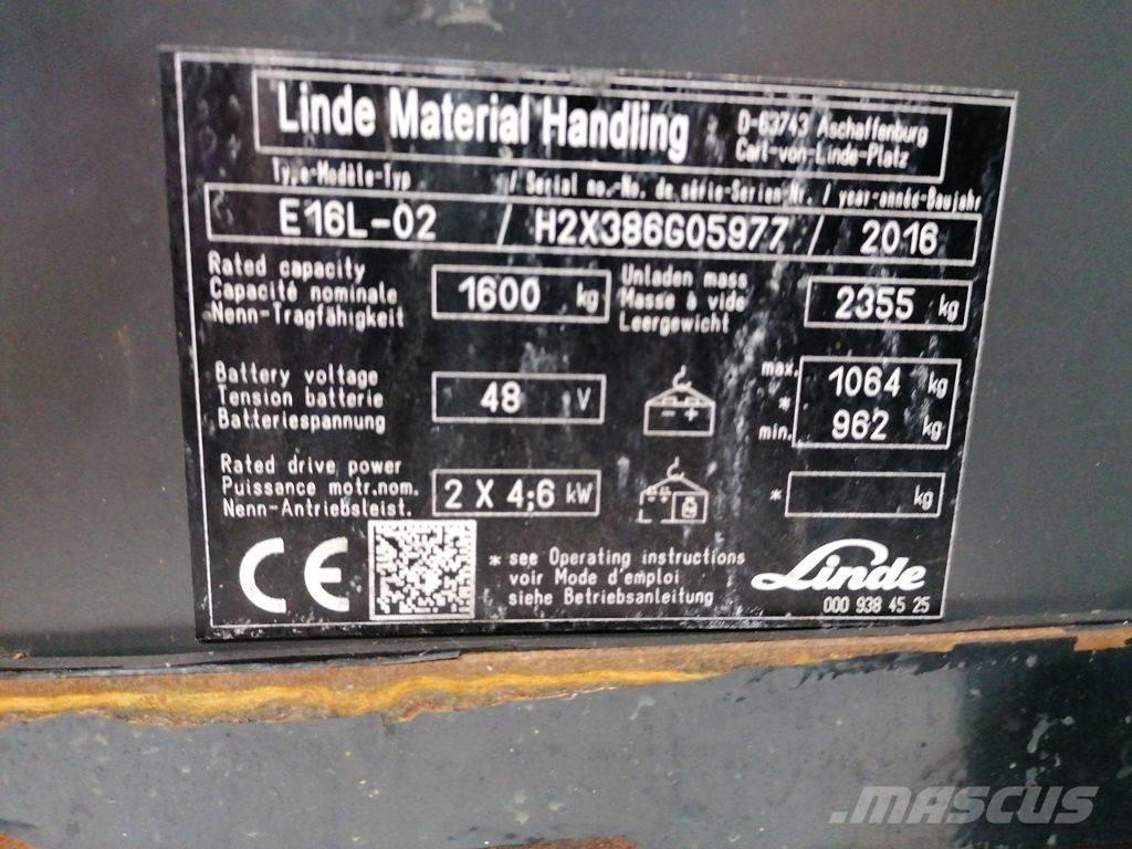Linde E16L-02 Elektritõstukid