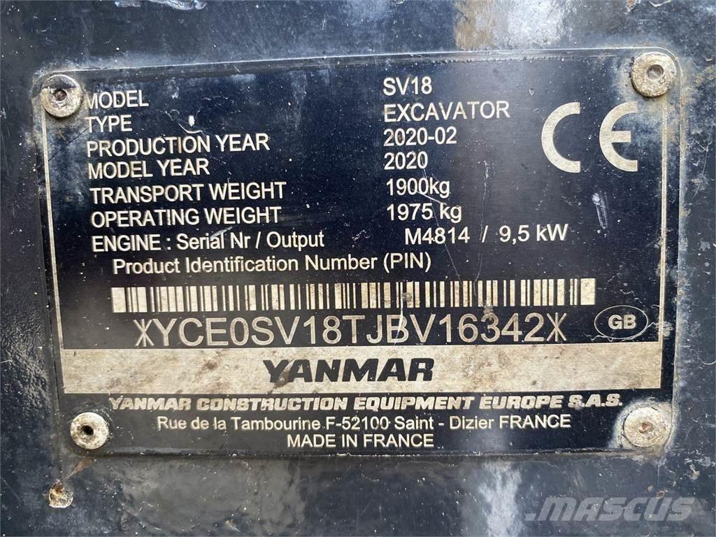 Yanmar SV18 Ratasekskavaatorid