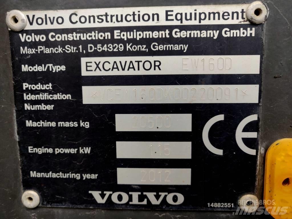 Volvo EW 160 D Ratasekskavaatorid