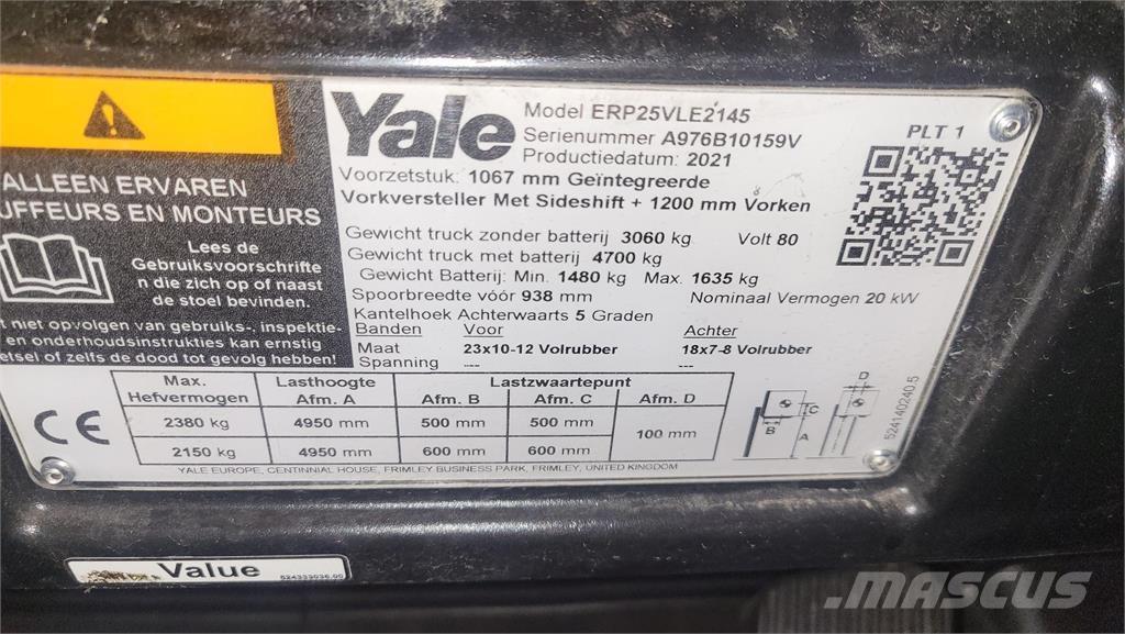 Yale ERP25VL 2021 Elektritõstukid