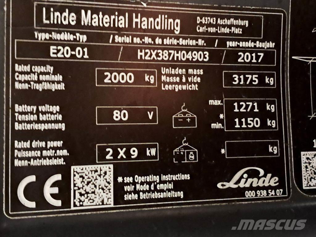 Linde E20-01 Elektritõstukid