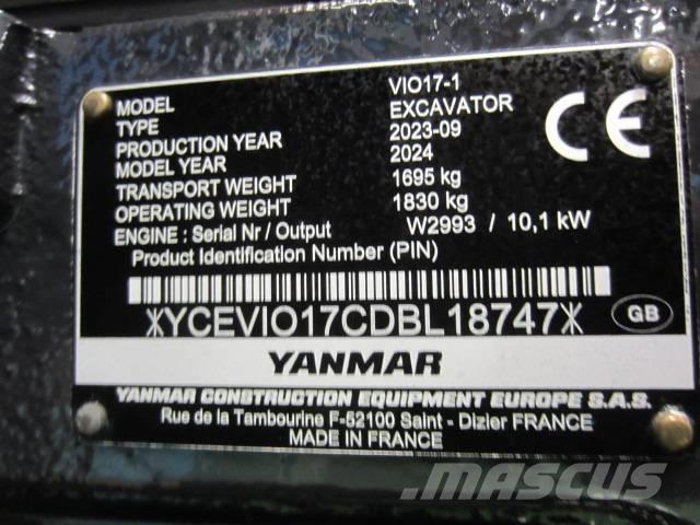 Yanmar Vio 17 Miniekskavaatorid < 7 t