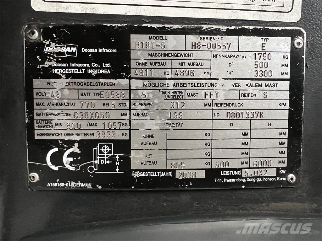 Doosan B18T-5 Elektritõstukid
