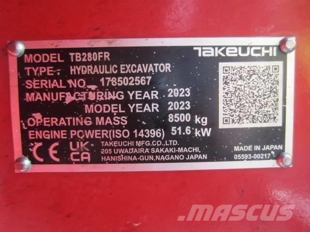 Takeuchi TB 280 FR Väikeekskavaatorid 7t-12t