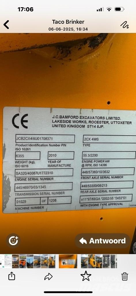 JCB 2 CX 4WS Ekskavaatorlaadurid