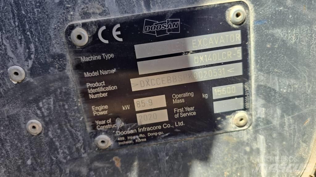 Doosan DX140LCR-5 Roomikekskavaatorid