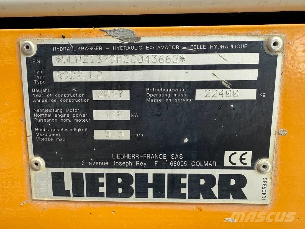 Liebherr R 922 LC Roomikekskavaatorid