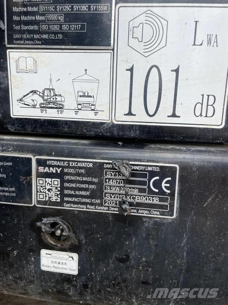 Sany SY 135 C Roomikekskavaatorid