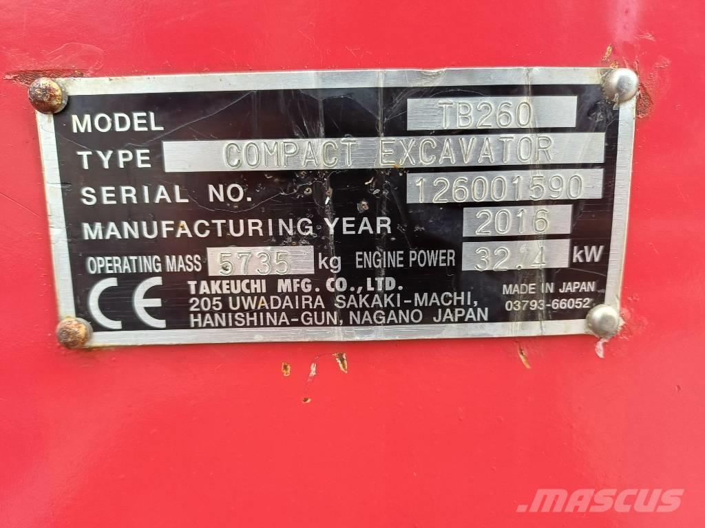 Takeuchi TB260 Miniekskavaatorid < 7 t