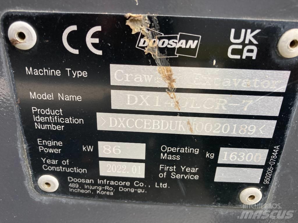 Doosan DX 140 LCR-7 Roomikekskavaatorid