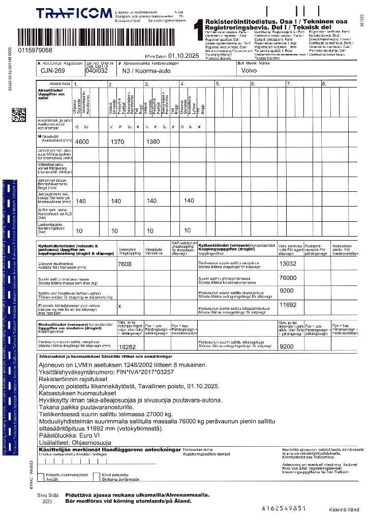 Volvo FH 16 750 Metsaveokid