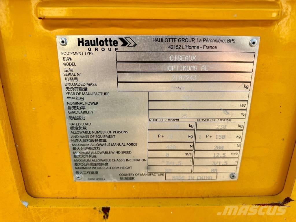 Haulotte OPTIMUM 8 Käärtõstukid