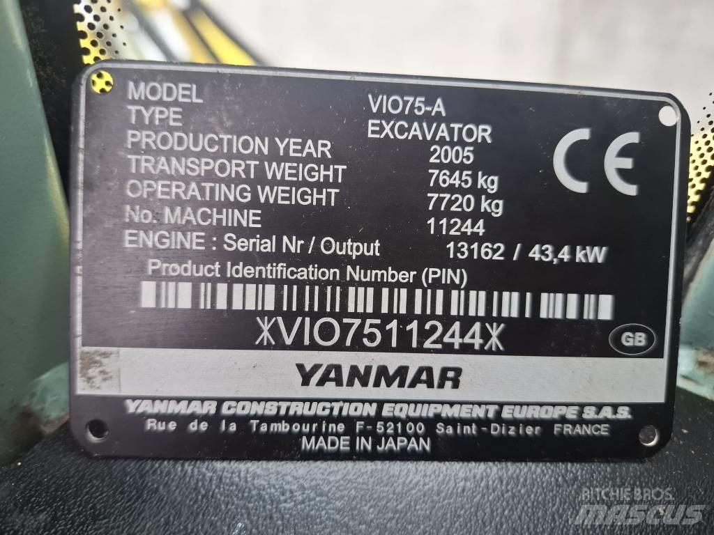 Yanmar Vio 75 A Väikeekskavaatorid 7t-12t
