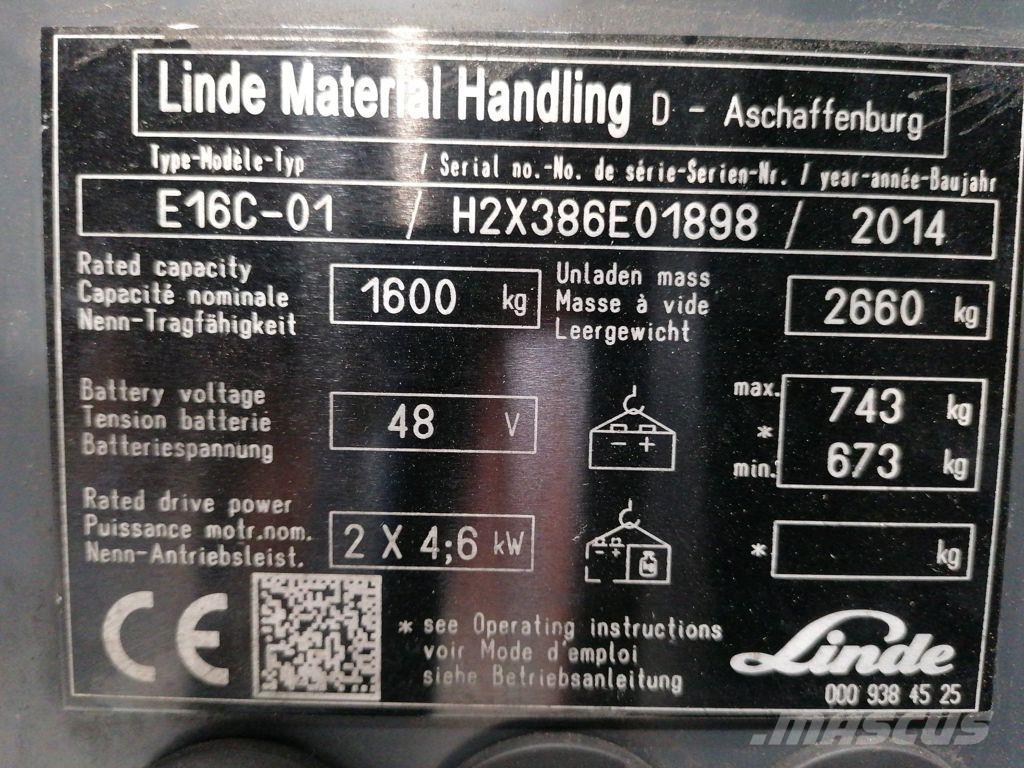 Linde E16C-01 Elektritõstukid