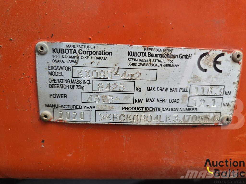 Kubota KX080-4a2 Väikeekskavaatorid 7t-12t