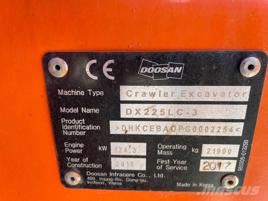 Doosan DX 225 LC-3 Roomikekskavaatorid