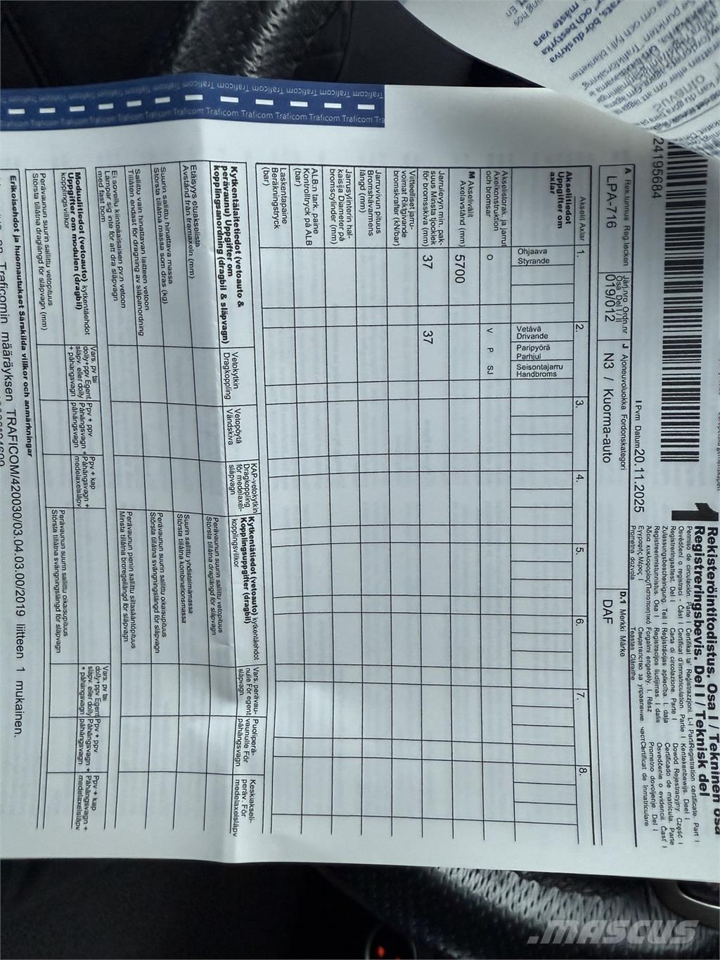 DAF CF 300 FA 4x2 Furgoonautod