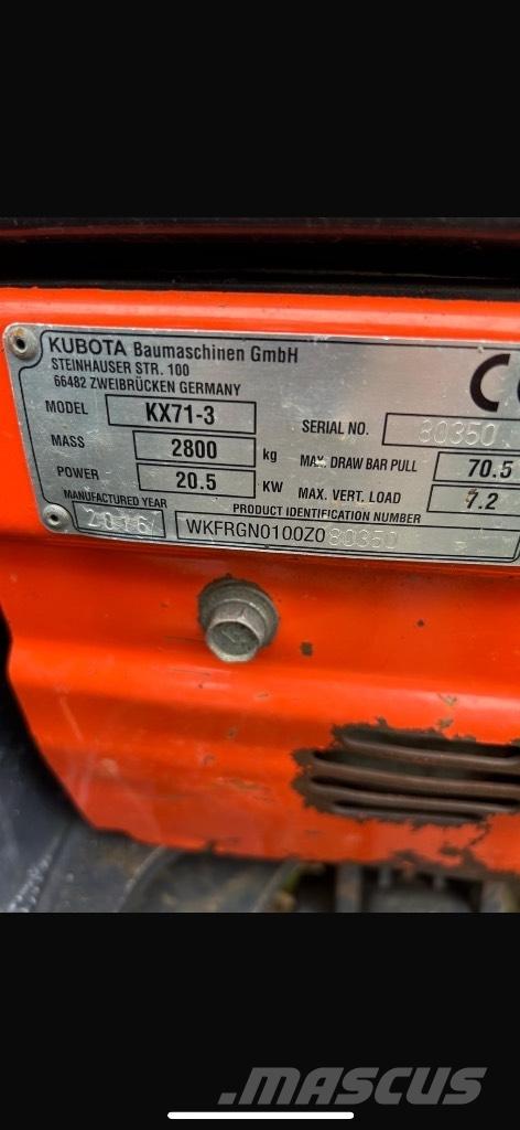 Kubota KX 71-3 Miniekskavaatorid < 7 t