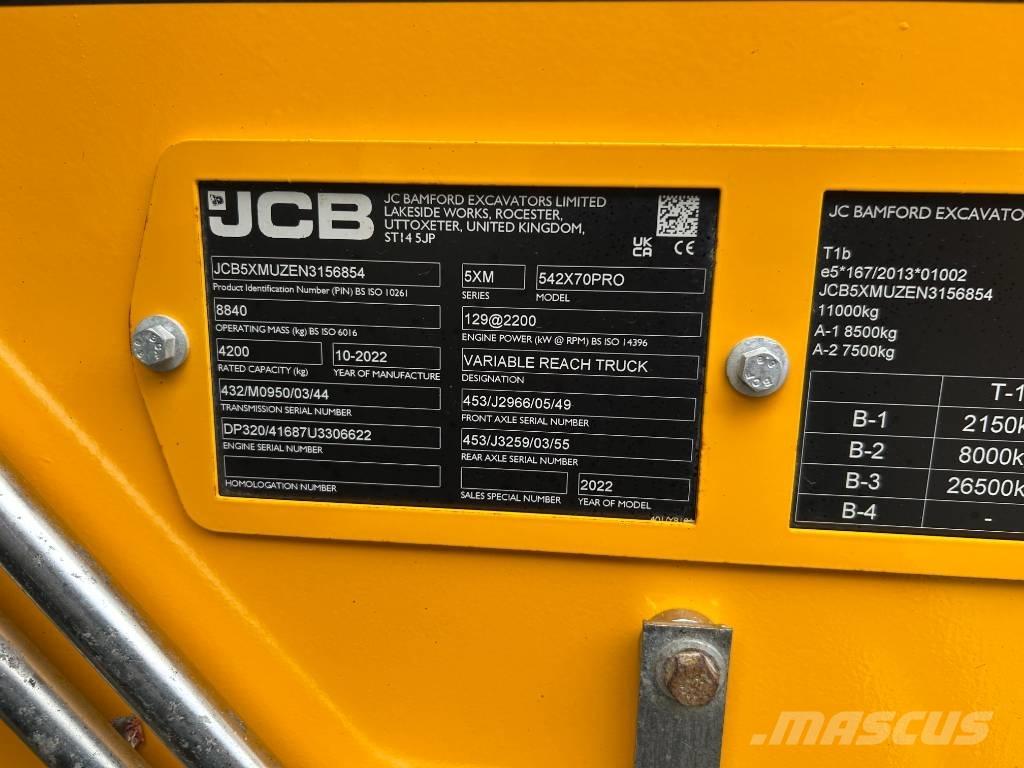 JCB 542-70 Agri Pro Põllumajanduslikud teleskoopkäitlejad