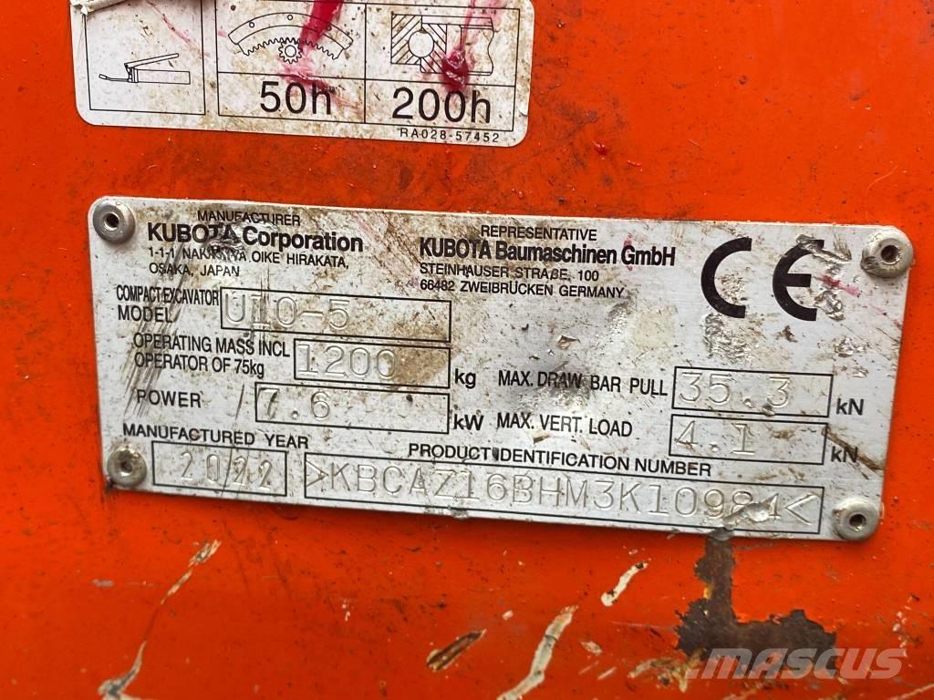 Kubota u10-5 Miniekskavaatorid < 7 t