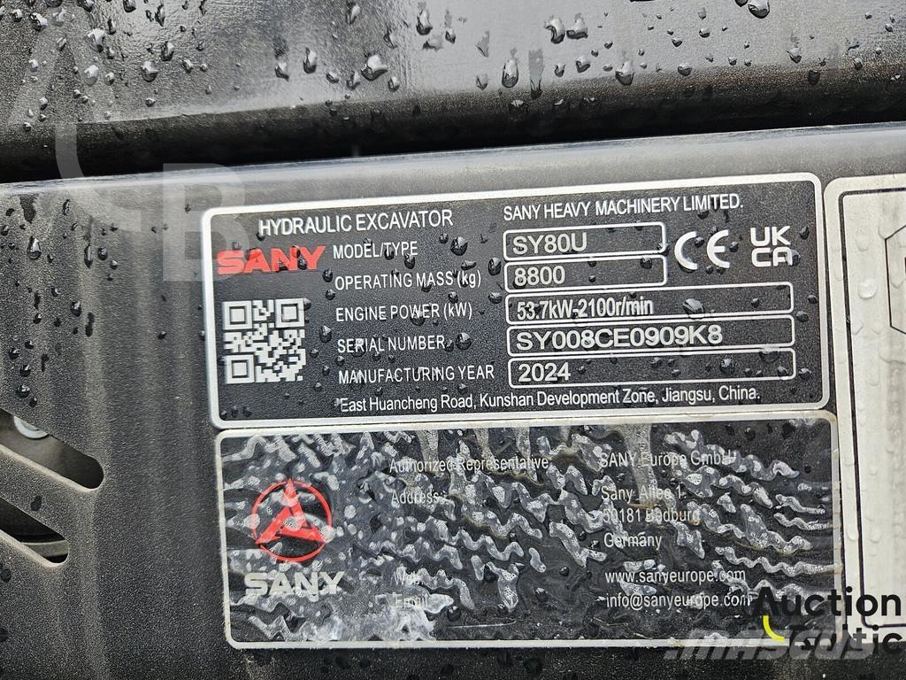 Sany SY80U Väikeekskavaatorid 7t-12t