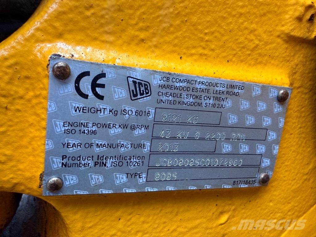 JCB 8085 ZTS Väikeekskavaatorid 7t-12t
