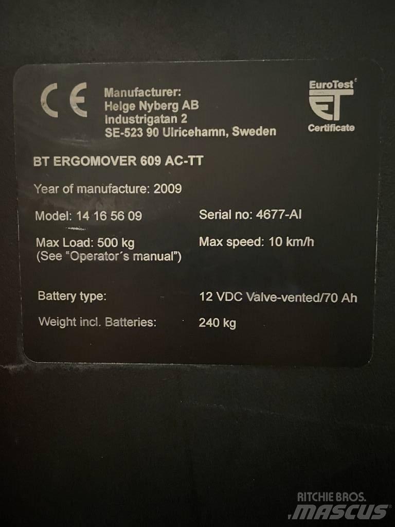 BT 609 AC TT Madalkomplekteerimistõstuk