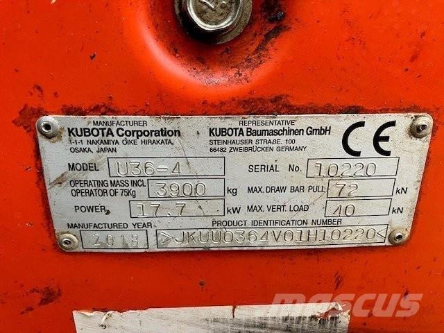 Kubota U36-4 Roomikekskavaatorid