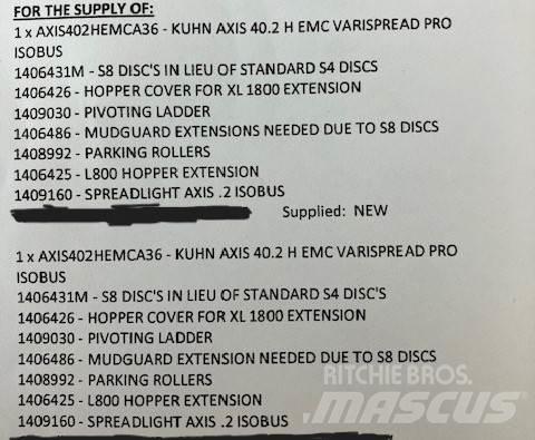 Kuhn Axis 40.2 HEMC Väetisekülvikud pihustiga