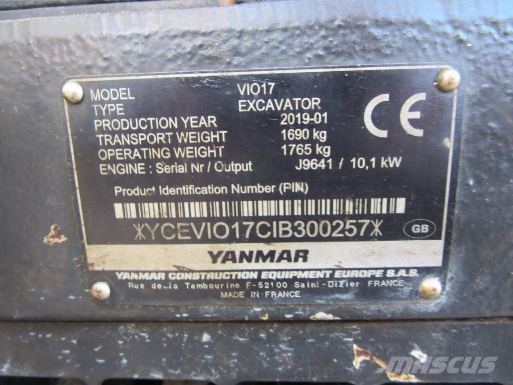 Yanmar ViO17 Roomikekskavaatorid