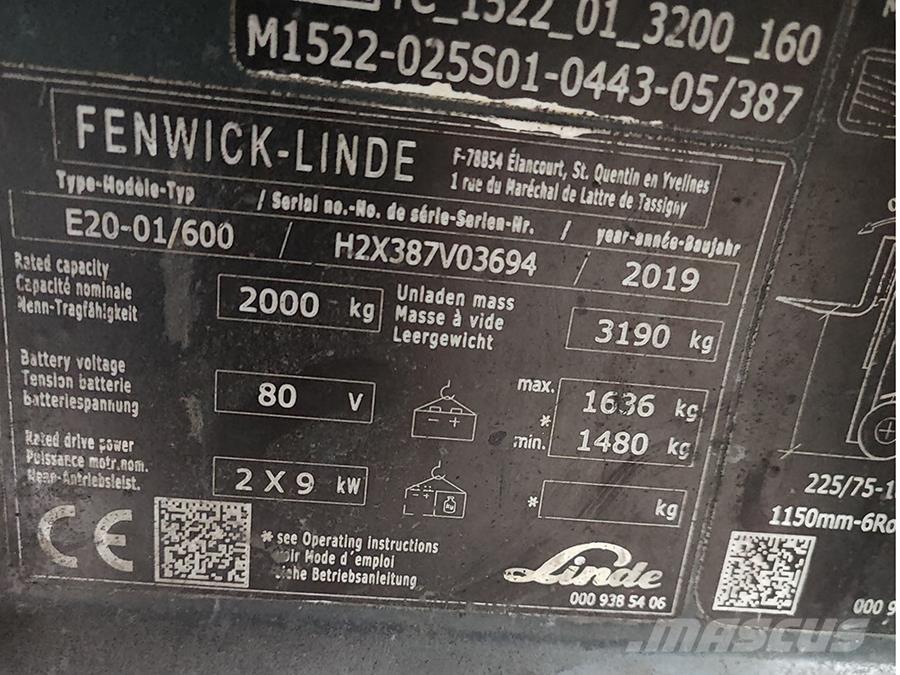 Linde E20-01/600 Elektritõstukid