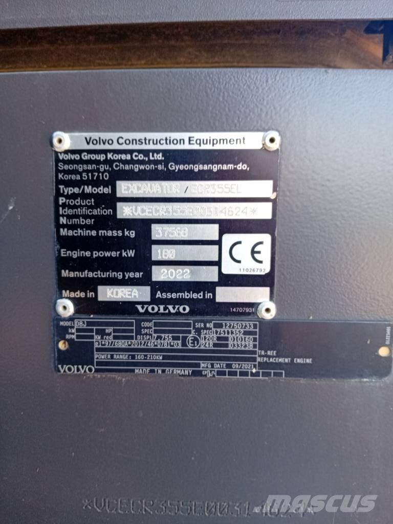 Volvo ECR 355 E Roomikekskavaatorid